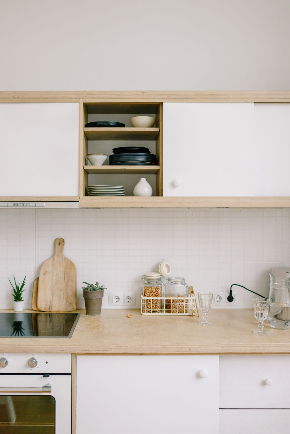 Interior of a Kitchen — Light timber and simple kitchen